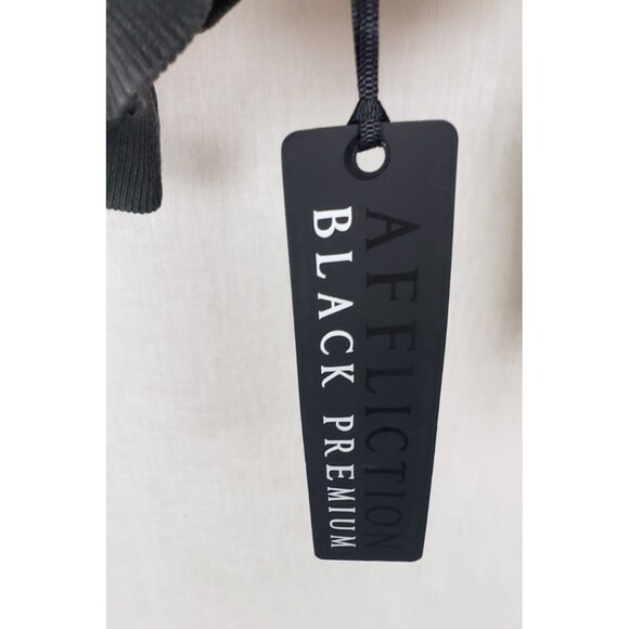 Affliction Motors Black Premium Sweater Knit Moto‎ Jacket XS Wash Out Gray Eagle - Picture 7 of 8